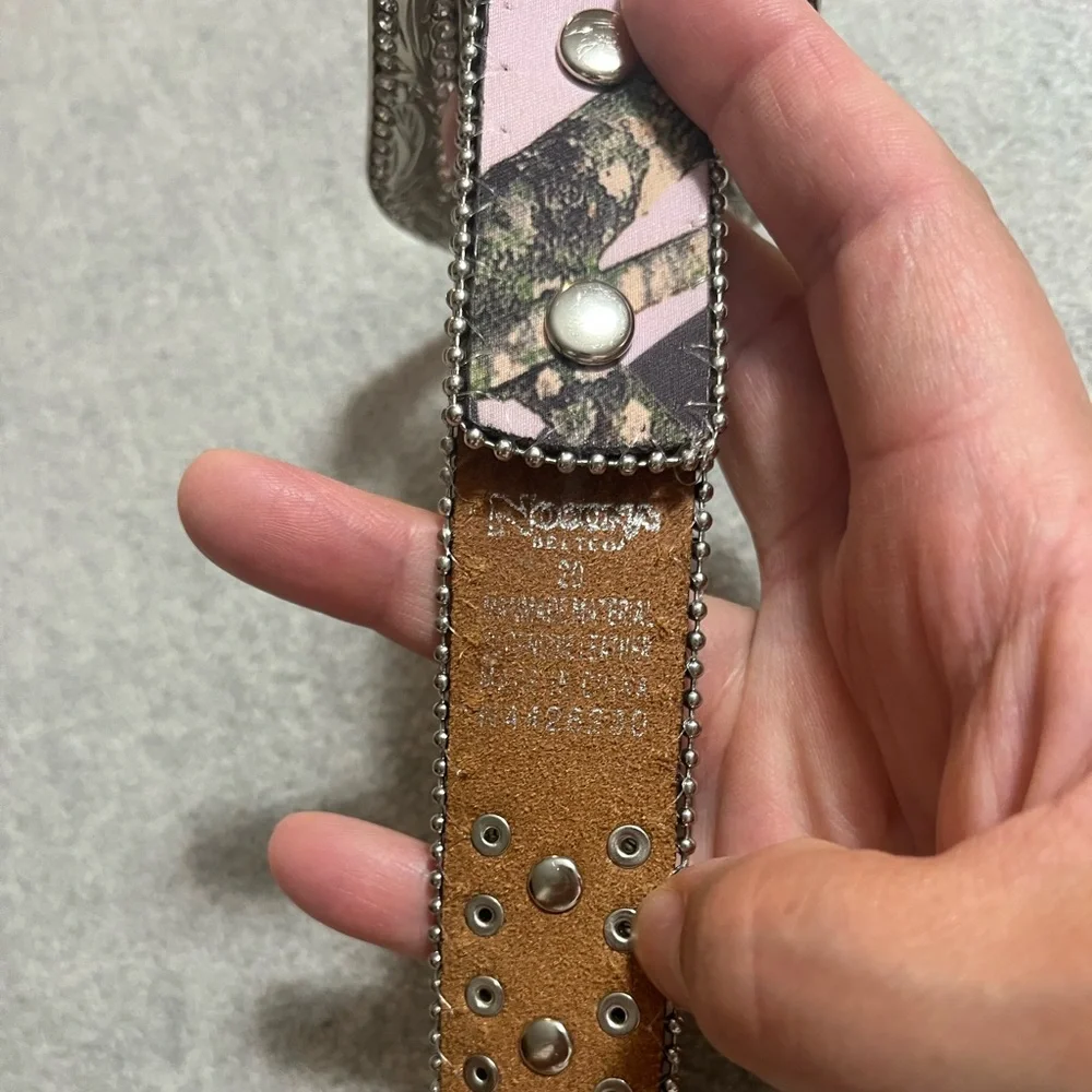 Nocona Pink camo girls belt
